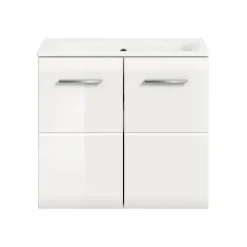 Hioshop Ice wastafel inclusief was 2 deuren wit hoogglans- wit