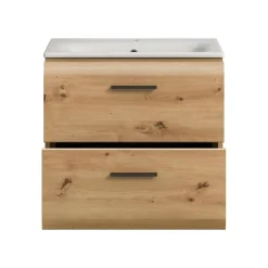 Hioshop Ice wastafel inclusief was 2 lades eiken decor