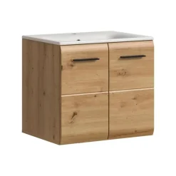 Hioshop Ice wastafel inclusief was 2 deuren eiken decor