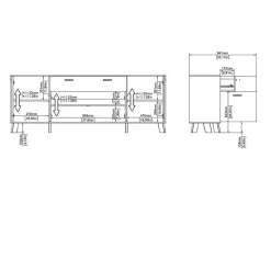 Hioshop Ikast dressoir 4 deuren- 1 lade eiken decor- wit