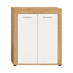 Hioshop Jam schoenenkast 2 deuren wit- eik decor