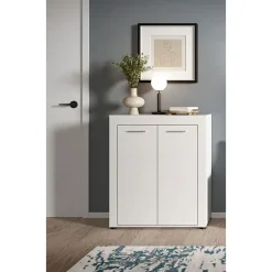 Hioshop Jam schoenenkast 2 deuren wit