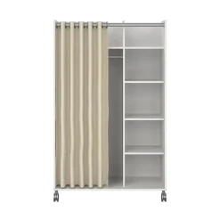 Hioshop Kit kledingkast 160x100x49cm- Open- garderobesysteem wit- beige
