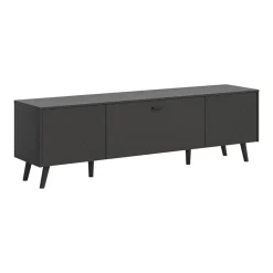 Hioshop Linea dressoir 2 deuren 1 klepdeur mat grijs