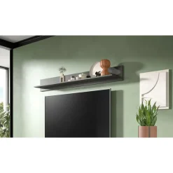 Hioshop Linea wandkast wandplank 1 plank mat grijs