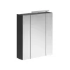 Hioshop Linus spiegelkast 3 deuren met licht zwart