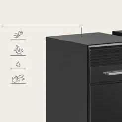 Hioshop Linus wastafel 2 deuren zwart hoogglans- zwart