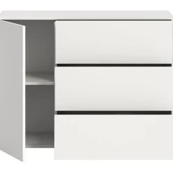 Hioshop Loft dressoir 3 laden 1 deur wit