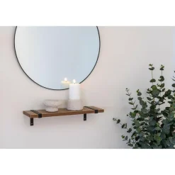 Hioshop Luxor Wandplank natuur- zwart