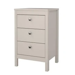 Hioshop Madrid nachtkastje 3 lades cashmere