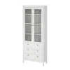 Hioshop Madrid vitrinekast 2 glazen deuren 3 laden wit