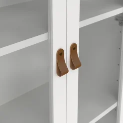 Hioshop Madrid vitrinekast 2 glazen deuren 3 laden wit