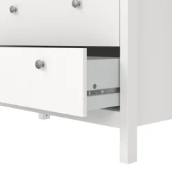 Hioshop Madrid vitrinekast 2 glazen deuren 3 laden wit