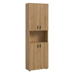 Hioshop Mone kolomkast 4 deuren- 1 plank eiken decor