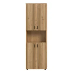 Hioshop Mone kolomkast 4 deuren- 1 plank eiken decor