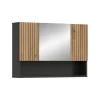 Hioshop Mone spiegelkast 2 deuren- 1 spiegeldeur- 1 plank eiken decor-