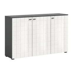 Hioshop Monte dressoir 3 deuren wit hoogglans