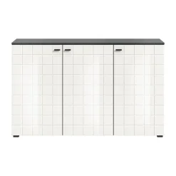 Hioshop Monte dressoir 3 deuren wit hoogglans