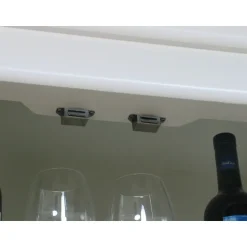 Hioshop Mozart 2-deurs vitrinekast in antiek wit- antiek gepatineerd Breedte