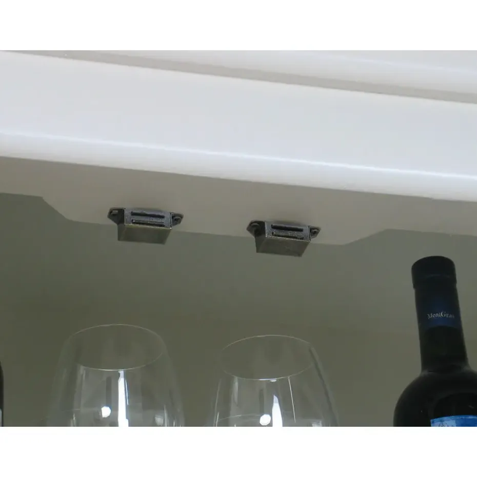 Hioshop Mozart 2-deurs vitrinekast in antiek wit- antiek gepatineerd Breedte