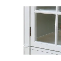 Hioshop Mozart 2-deurs vitrinekast in antiek wit- antiek gepatineerd Breedte