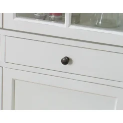 Hioshop Mozart 2-deurs vitrinekast in antiek wit- antiek gepatineerd Breedte