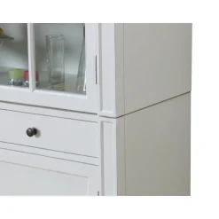 Hioshop Mozart 2-deurs vitrinekast in antiek wit- antiek gepatineerd Breedte