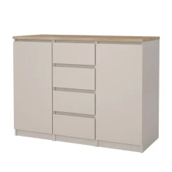 Hioshop Naia dressoir 2 deuren 4 lades eikdecor