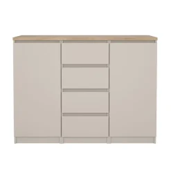 Hioshop Naia dressoir 2 deuren 4 lades eikdecor