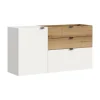 Hioshop Naro dressoir wandgemonteerd 1 deur- 1 vouwdeur- 1 plank- 2 lades wit