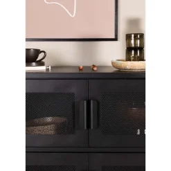 Hioshop Nett dressoir 4 deuren zwart