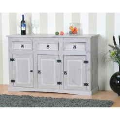 Hioshop New Mexico dressoir 132 cm breed grijs