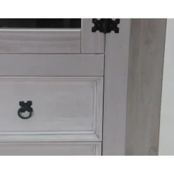 Hioshop New Mexico hoekkast hoekvitrine grijs grenen