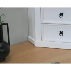 Hioshop New Mexico hoekkast vitrine wit grenen