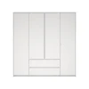 Hioshop Next kledingkast 4 deuren 2 lades 197x200cm wit