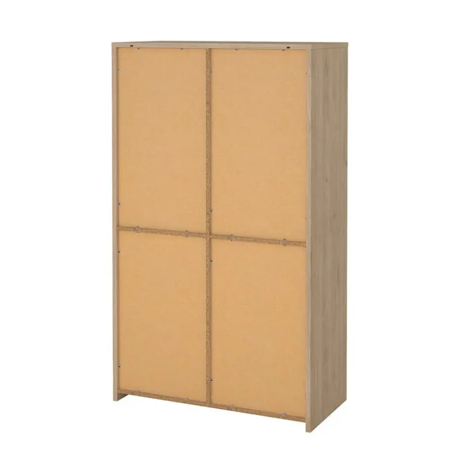 Hioshop Next vitrinekast 3 deuren- 2 lades- 1 plank eiken decor- wit hoogglans