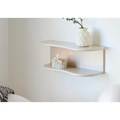 Hioshop Nia wandplank 2 planken beige