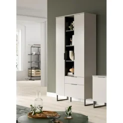 Hioshop Noida dressoir 2 deuren- 1 vouwdeur- 1 lade- 4 planken kasjmier decor