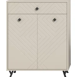 Hioshop Notes schoenenkast 2 deuren mat beige