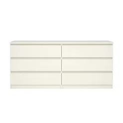 Hioshop Noulan commode 6 lades witte essenhout decor