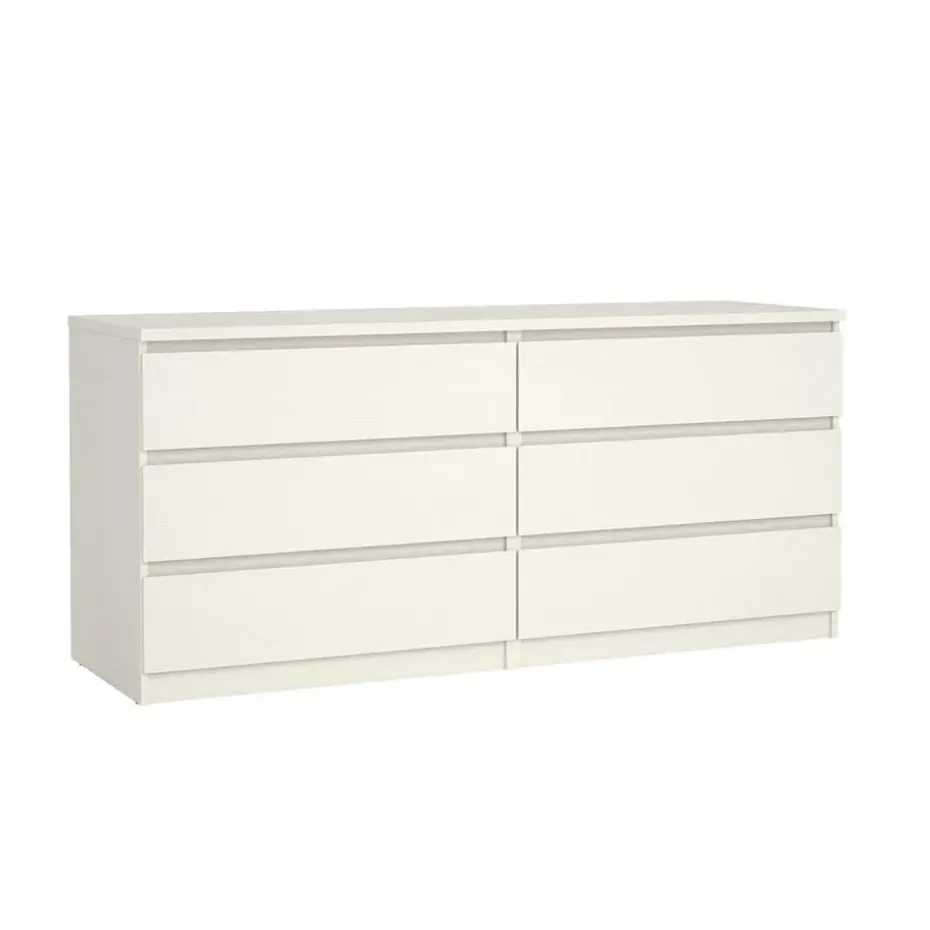 Hioshop Noulan commode 6 lades witte essenhout decor