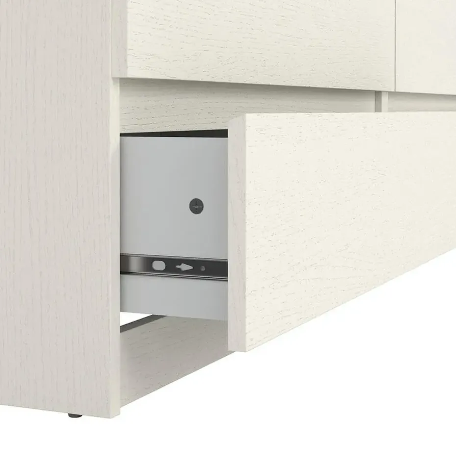 Hioshop Noulan commode 6 lades witte essenhout decor