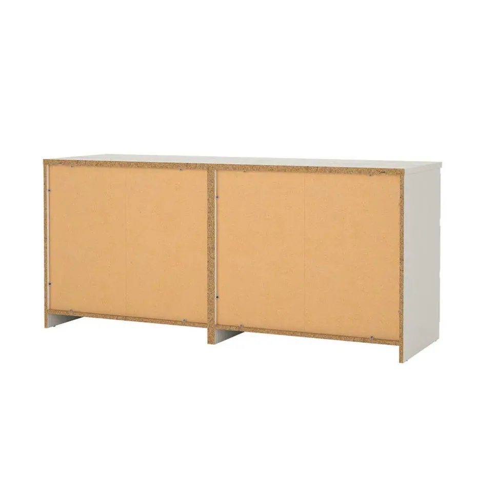 Hioshop Noulan commode 6 lades witte essenhout decor