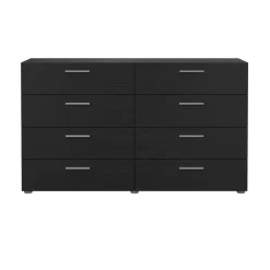 Hioshop Pepe kommode 8 lades zwarte structuur
