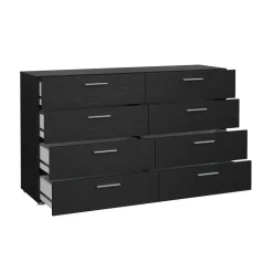 Hioshop Pepe kommode 8 lades zwarte structuur