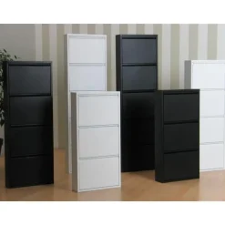 Hioshop Pisa schoenenkast wit metaal met 5 vakken