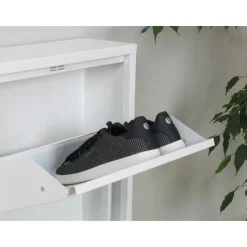 Hioshop Pisa schoenenkast wit metaal met 5 vakken