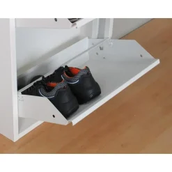 Hioshop Pisa schoenenkast wit metaal met 5 vakken