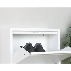 Hioshop Pisa schoenenkast wit metaal met 5 vakken