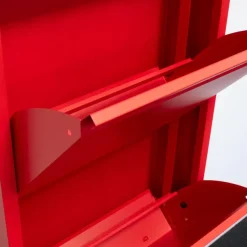 Hioshop Pisa schoenenkast rood metaal met 9 vakken